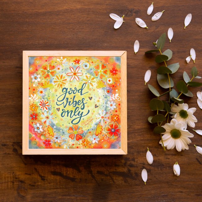 Hübsche gute Vibes nur Inspirivity Orange Poster (Von Creator hochgeladen)