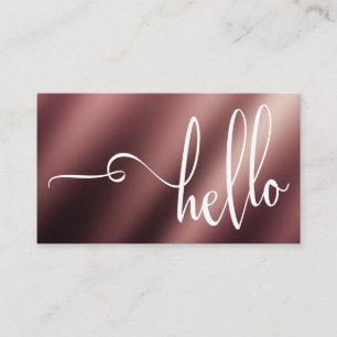 Hübsche hallo-Typografie über glattem Rosen-Gold Visitenkarte