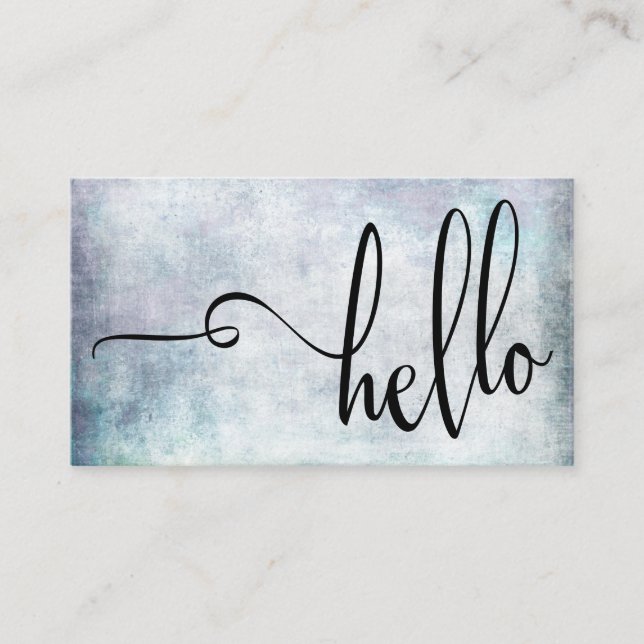 Hübsche hallo-Typografie über Visitenkarte (Vorderseite)
