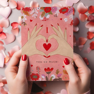 Hübsche Hände in der Liebe Schildern Valentine Gru Feiertagskarte