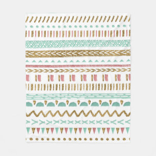 Hübsche Handfarbe Stamm Aztec geometrische Gestalt Fleecedecke