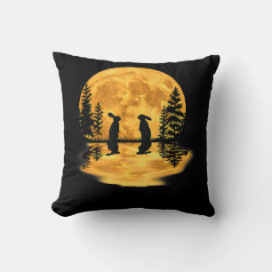 Hübsche Hasen Rabbits Moon Night Sky Kissen