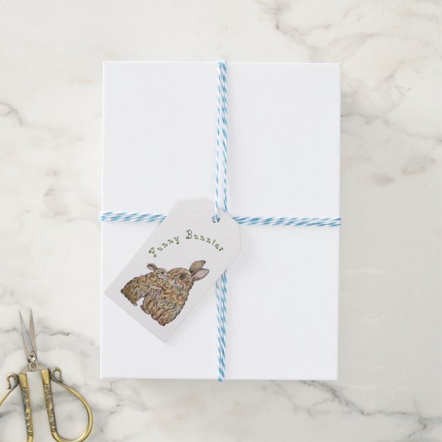 Hübsche Hasen. Zeichnend Stift Geschenkanhänger (Mit Garn)