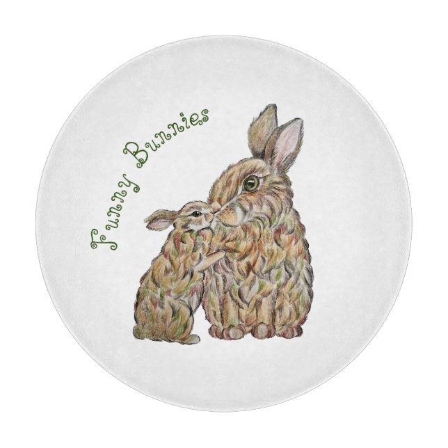Hübsche Hasen. Zeichnend Stift Schneidebrett (Vorderseite)