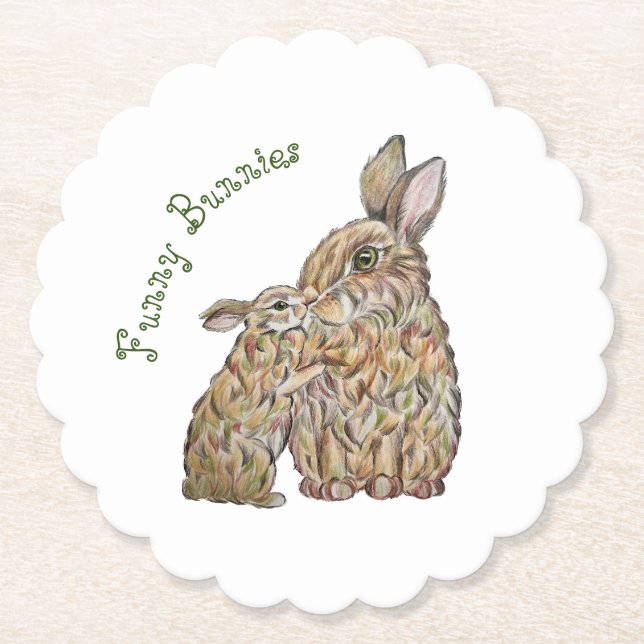 Hübsche Hasen. Zeichnend Stift Untersetzer (Vorderseite)