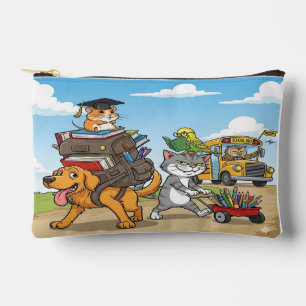 Hübsche Haustiere zurück zur Schule Zipper Pouch Zubehörtasche