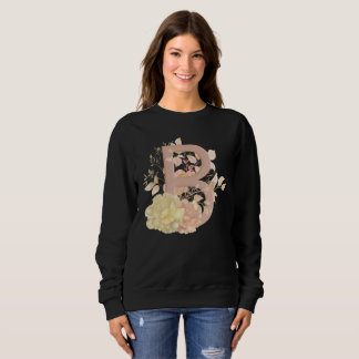 Hübsche hellbeige farbige Rose Buchstabe B Sweatshirt