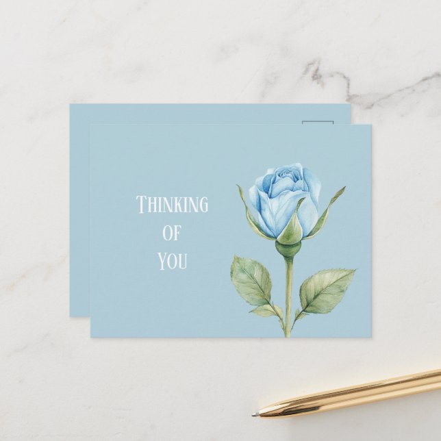 Hübsche hellblaue Rosenblume Postkarte (Vorderseite/Rückseite Beispiel)