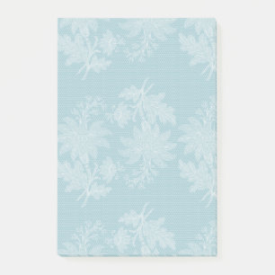 Hübsche hellblaue weiße Blumen-Faux-Spitze Post-it Klebezettel