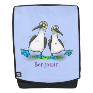 Hübsche, hellblaufüßige Boobies tanzen Cartoon Rucksack