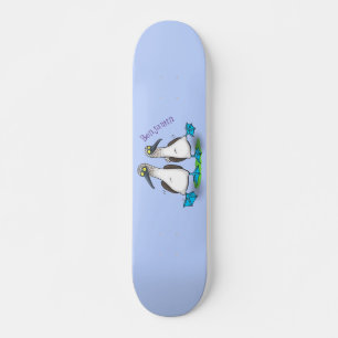 Hübsche, hellblaufüßige Boobies tanzen Cartoon Skateboard