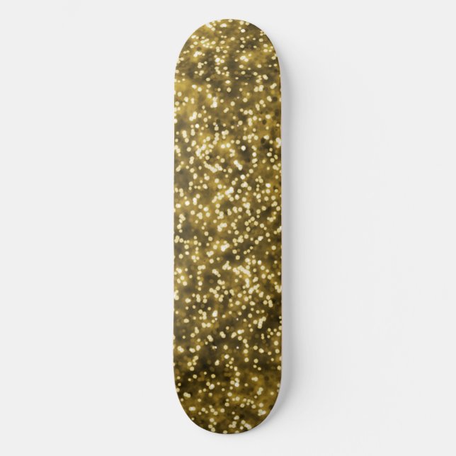 Hübsche, helle, gelbe Imitate Glitzer Design Skateboard (Vorderseite)