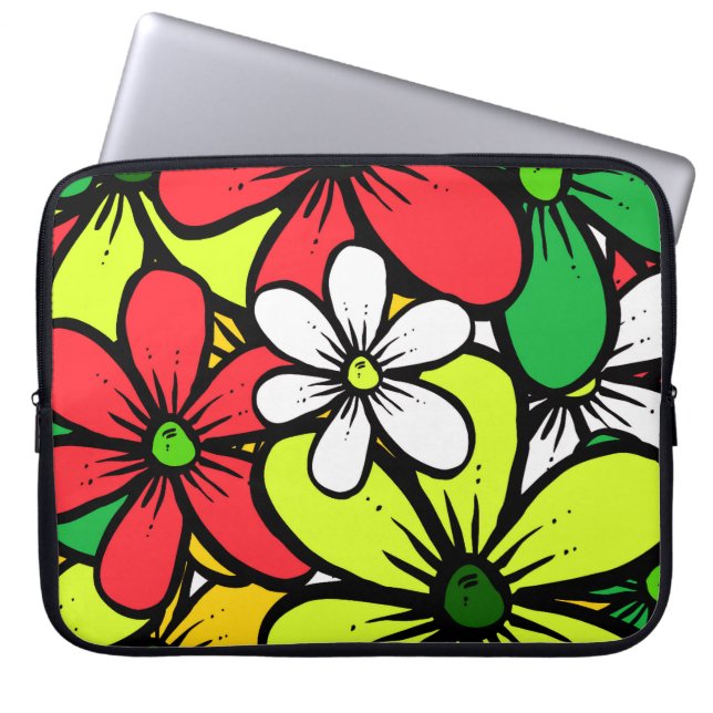 Hübsche Helle Gruppierung von Sommerferien-Blume Laptopschutzhülle (Vorderseite)