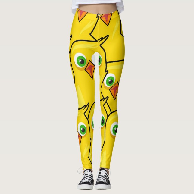 Hübsche, hellgelbe Ostergeburten Leggings (Vorderseite)