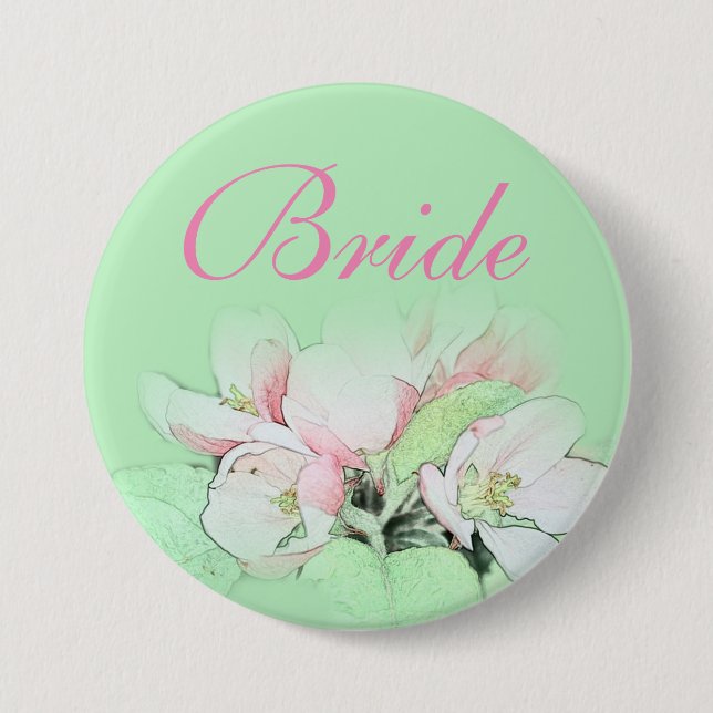 Hübsche hellrosa Apfelbraut, Bräutigam Button (Vorderseite)