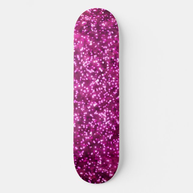 Hübsche, hellrosa Imitate Glitzer Design Skateboard (Vorderseite)
