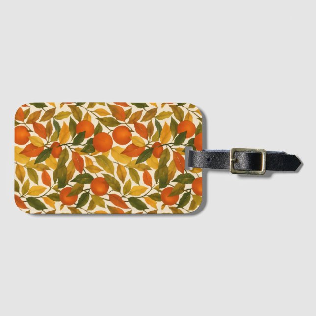 Hübsche Herbst-Herbstlaube Orange Tree Gepäckanhänger (Vorderseite (Horizontal))