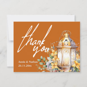 Hübsche Herbstlaub Orange Floral Wedding Vielen Da Postkarte