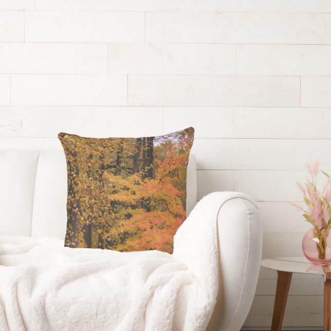 Hübsche Herbstlaube Tulip Poplar Reversible Pilze Kissen (Liege)