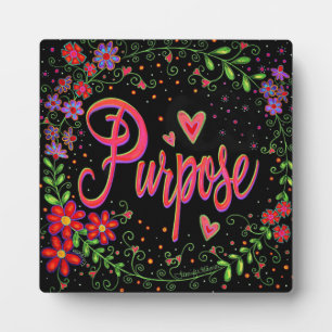 Hübsche Herz-Blume Whimsical Black Purpose Fotoplatte