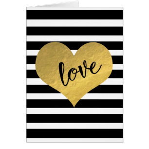 Hübsche Herz Liebe Streifen Grußkarte