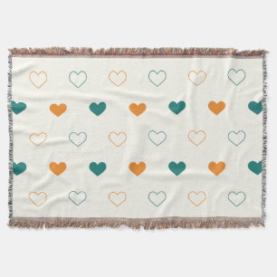 Hübsche Herzen / grüne Orangencreme Decke