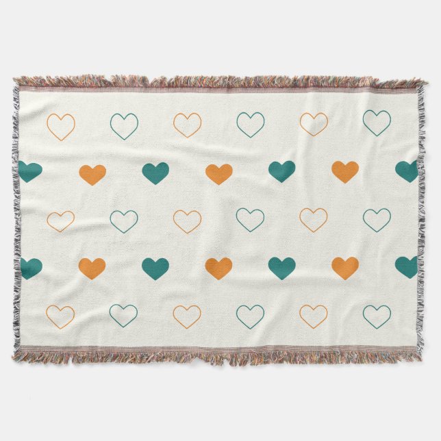 Hübsche Herzen / grüne Orangencreme Decke (Vorderseite)