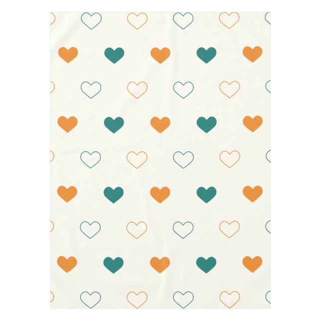 Hübsche Herzen / grüne Orangencreme Tischdecke (Vorderseite)