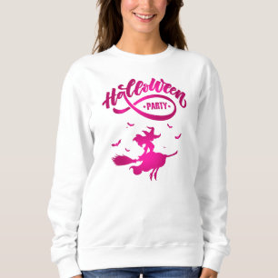 Hübsche Hexe Flying Broom Happy Halloween Sweatshirt