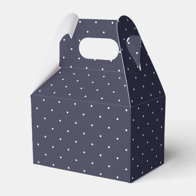 Hübsche Hochzeit der blauen Polka-Dots Geschenkschachtel (Vorderseite)