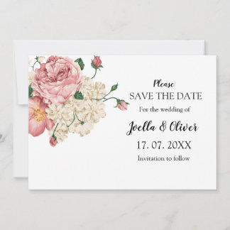 Hübsche Hochzeit in Rosa und Creme Save The Date