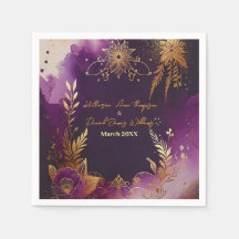 Hübsche Hochzeit mit Lila Wasserfarben und Goldflo