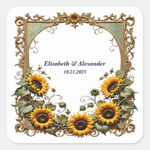 Hübsche Hochzeit Quadratischer Aufkleber