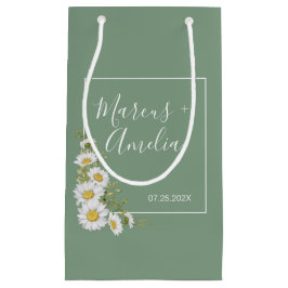 Hübsche Hochzeit von Basil Green & White Daisies Kleine Geschenktüte