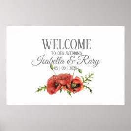 Hübsche Hochzeit von Roten Poppies Poster