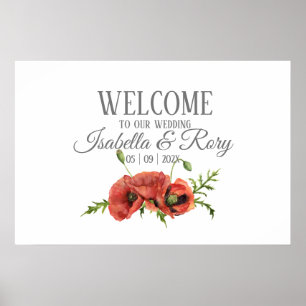 Hübsche Hochzeit von Roten Poppies Poster