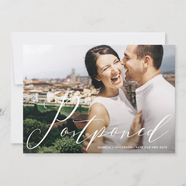 Hübsche Hochzeit von Typografie-Foto Save The Date (Vorderseite)