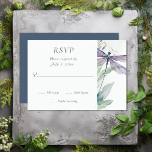 Hübsche Hochzeit von Wasserfarben und Grünpflanzen RSVP Karte