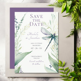 Hübsche Hochzeit von Wasserfarben und Grünpflanzen Save The Date