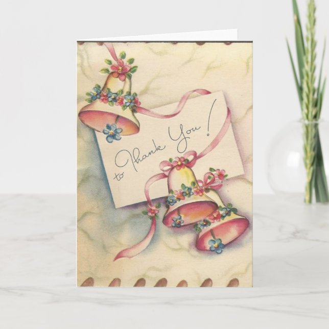 Hübsche Hochzeitsglocken Dankeschön-Karte Dankeskarte (Vorderseite)