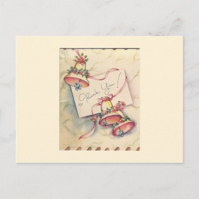 Hübsche Hochzeitsglocken Dankeschön-Karte Postkarte (Vorderseite)
