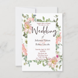 Hübsche Hochzeitsreise mit Rosa Aquarell Einladung