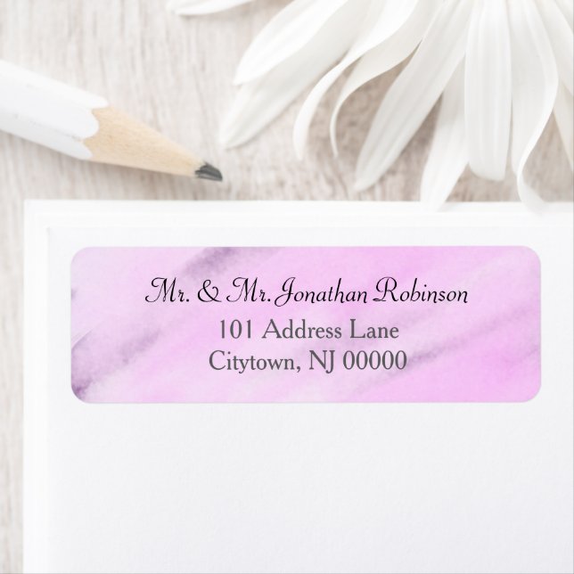 Hübsche Hochzeitungs-Violett Lila Wasserfarbe Wash (Insitu)