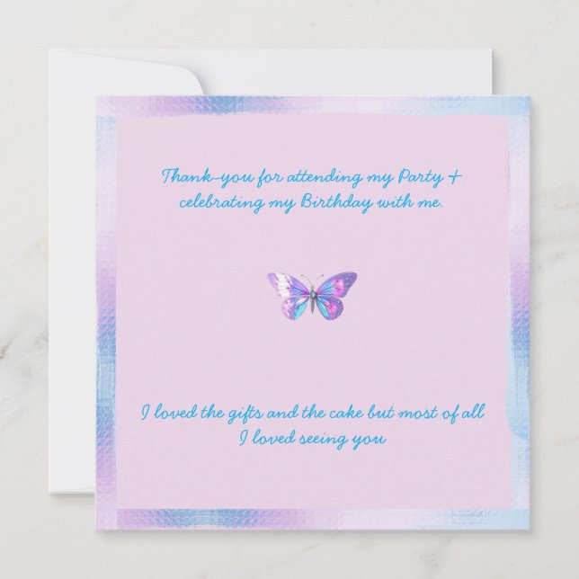 Hübsche Holographic Butterfly Flat Dankeschön Kart Dankeskarte (Vorderseite)