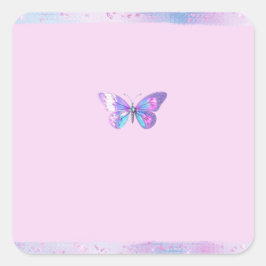 Hübsche Holographic Butterfly Square Sticker