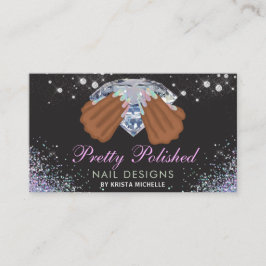 Hübsche Holographic Diamond Glitzer Nails Visitenkarte