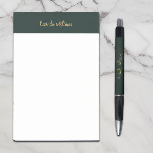 Hübsche Holzkohle & Chic-Gold-Script-Monogramm Post-it Klebezettel