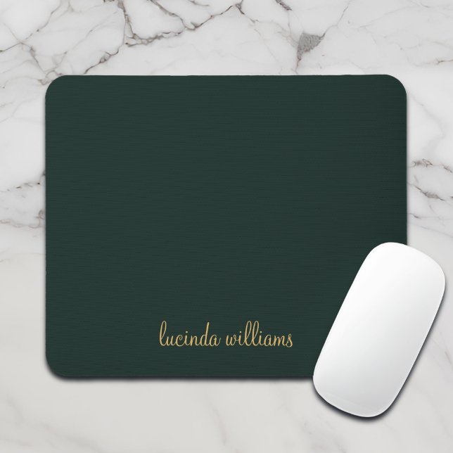 Hübsche Holzkohle und Gold-Script-Monogramm Mousepad (Von Creator hochgeladen)