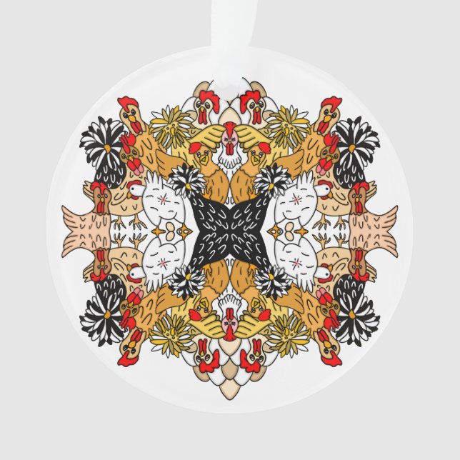 Hübsche Hühner Ornament (Vorderseite)
