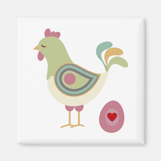 Hübsche Hühner und Eier Magnet (Vorne)